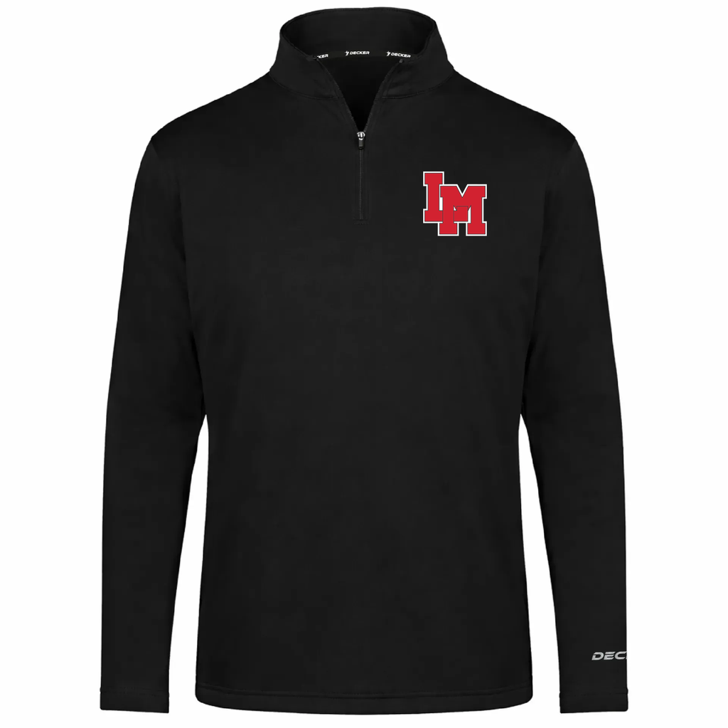 [FOLQFFBK-YS-LOGO1] Decker Youth FlexFleece 1/4 Zip (Black, Youth S, Logo 1)